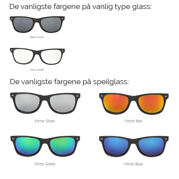solbriller med logo farger