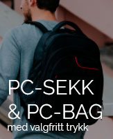 pc sekk og bag med trykk eller brodert logo