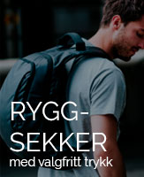 ryggsekk med trykk eller brodert logo