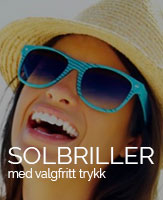 solbriller med trykk av logo